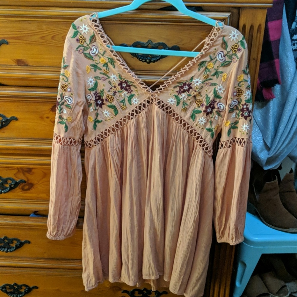 Orange Floral Dress